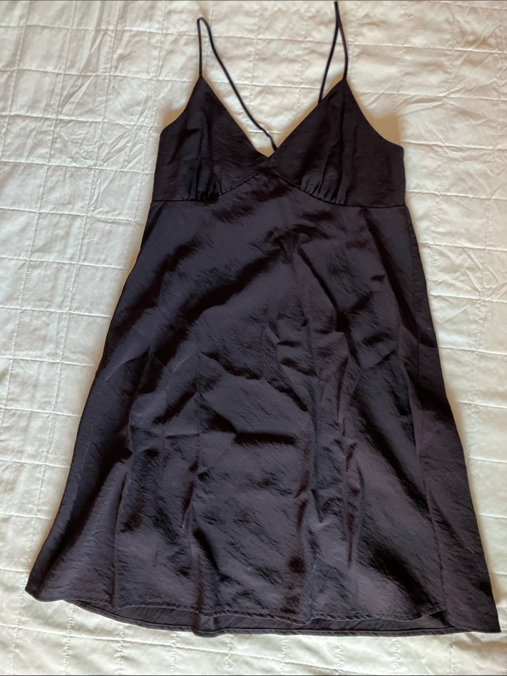 Madewell Black Satin Slip Chemise